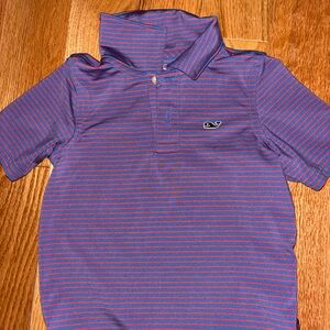 Vineyard Vines Kids Polo in Purple and Red Stripes